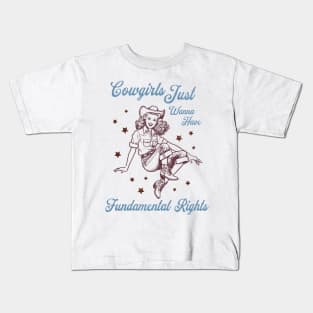 Cowgirls Just Wanna Have Fundamental Rights Pro Choice Vintage Western Kids T-Shirt